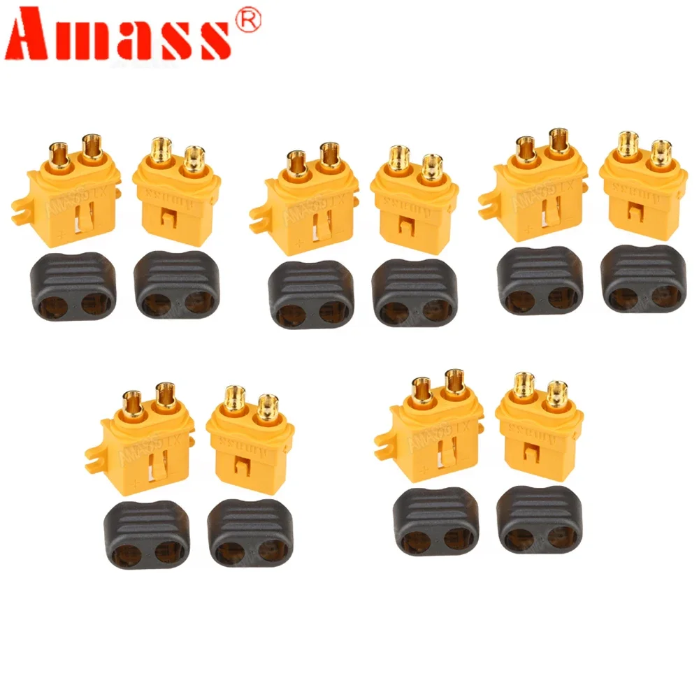 20 x Amass XT60L XT60-L Connectors plugs With Sheath Housing Male & Female spare parts for DIY RC Models (10 Pair )