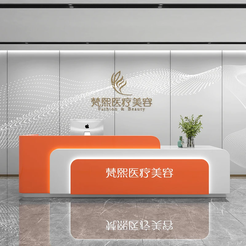 Design Boutique Front Desk Reception Counter Barber Classic Business Reception Desks Beauty Salon Mostrador Recepcion Furniture #6