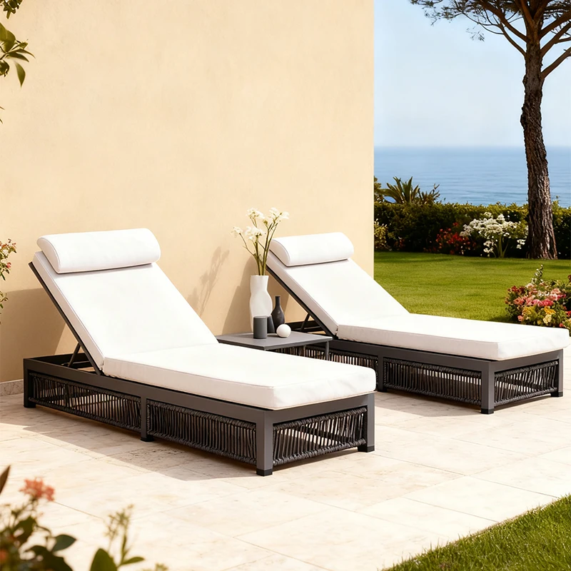 Outdoor Aluminum Sunbed Garden Beach Chairs Outdoor Chair Sun Loungers Pool Chaise Lounge Outdoor Lounge Chair