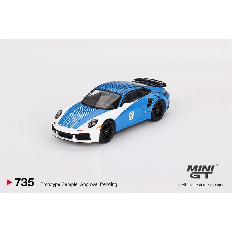 MINIGT 735 In Stock 1:64 Porsche 911 992 Turbo S Safety Car 2023 IMSA Daytona 24Hrs Diecast Diorama Model Collection Toys