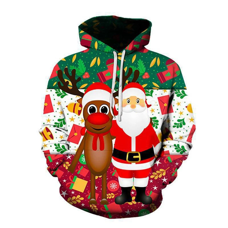 Novelty Fashion 3D Print Xmas Tree Hoodie Y2k Clothes For Men Women Kids Casual Funny Neon Graphic Hoodies Christmas Pretty Gift