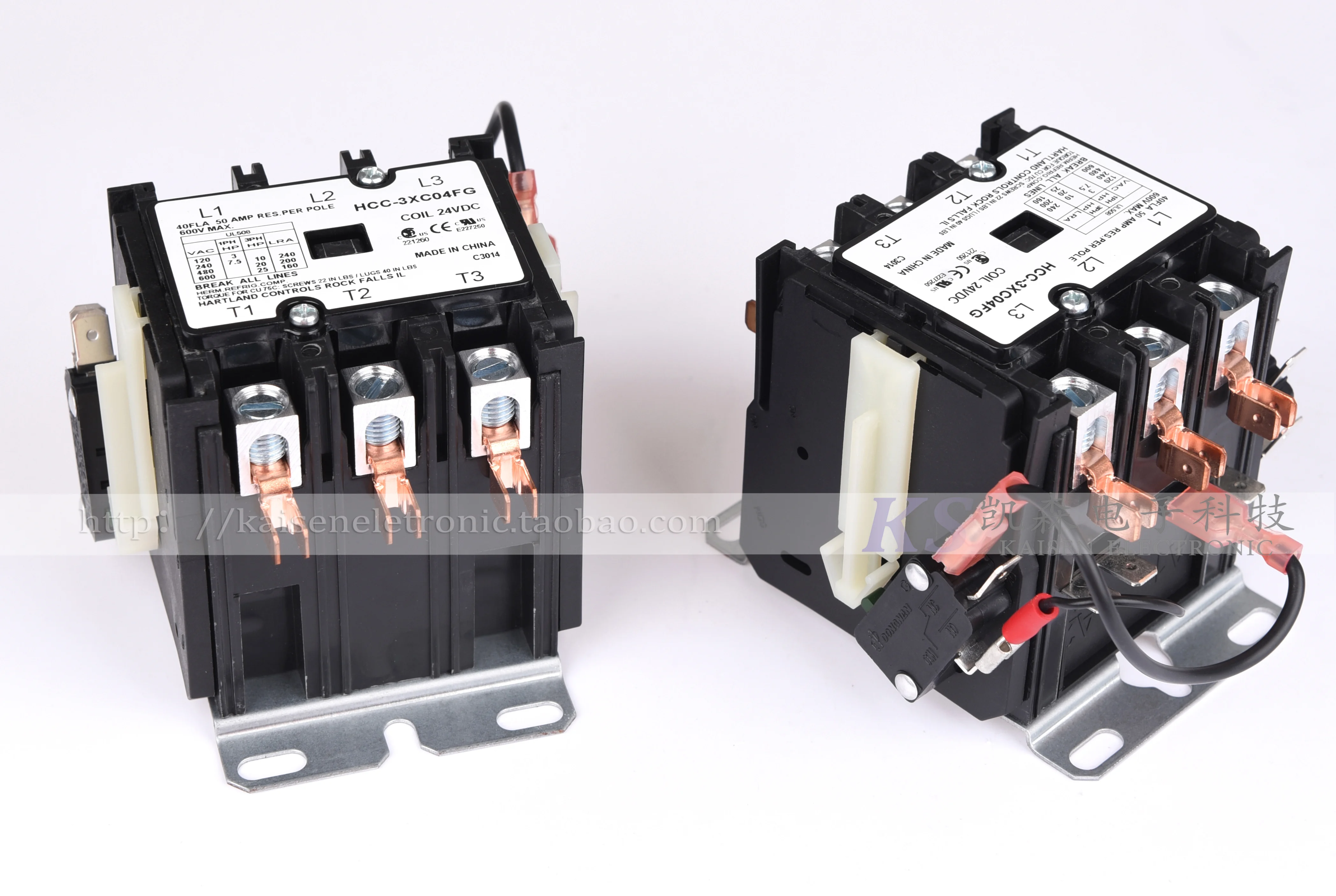 24VDC 40A DC coil control voltage three-phase three pole American AC contactor UL CSA CE HCC-3XC04FG