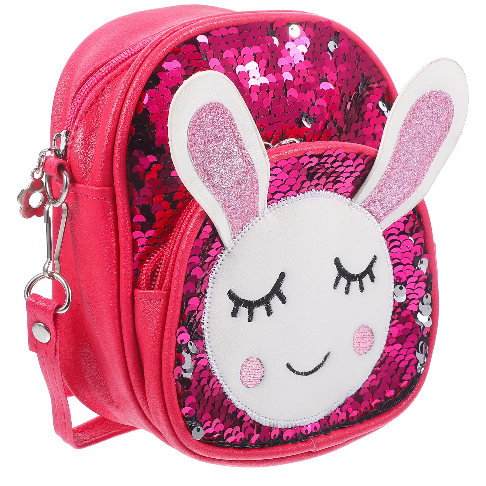 

Рюкзак-кролик с пайетками для детей, школьная сумка, милая сумка через плечо для девочек, на молнии, для повседневного использования, детский рюкзак-кролик, ранец