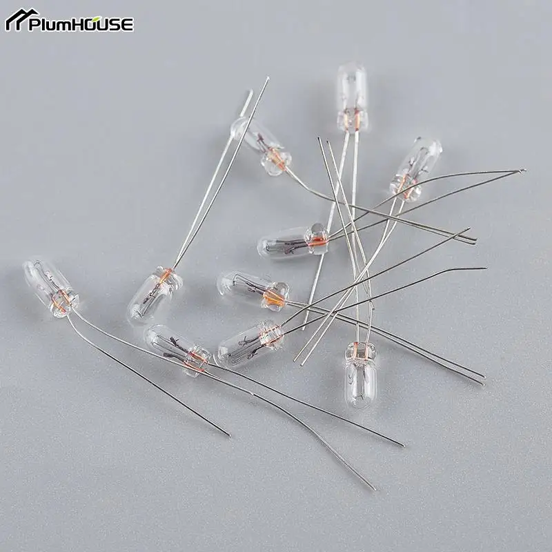 10pcs/set Miniature 0.07A 3mm 4mm 5mm 1.5V/3V/6V/9V/12V/24V Mini Lamp Light Bulb Edison Incandescent Filament Rice