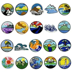 Emblem Embroidered Cloth Stickers Cartoon Flowers DIY Iron Clothing Patches
