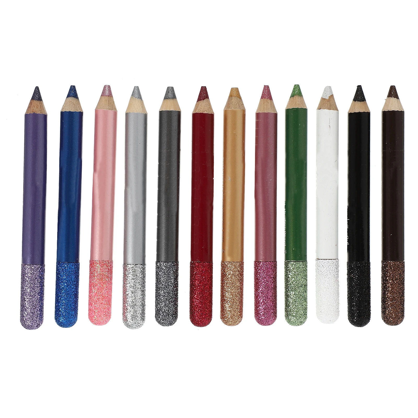 

12 Pcs Eyeshadow Stick Long Lasting Glitter Eye Shadow Pen Makeup Pencils 12 Colors Wooden Gifts Party Accessories