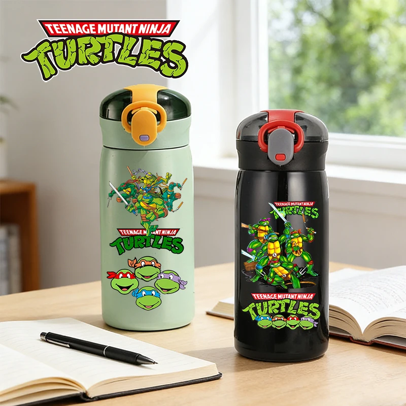 

460ml Teenage Mutant Ninja Turtles Stainless Steel Insulated Cup Boy Water Cup Large Capacity Water Bottle Straw Drinking Bottle