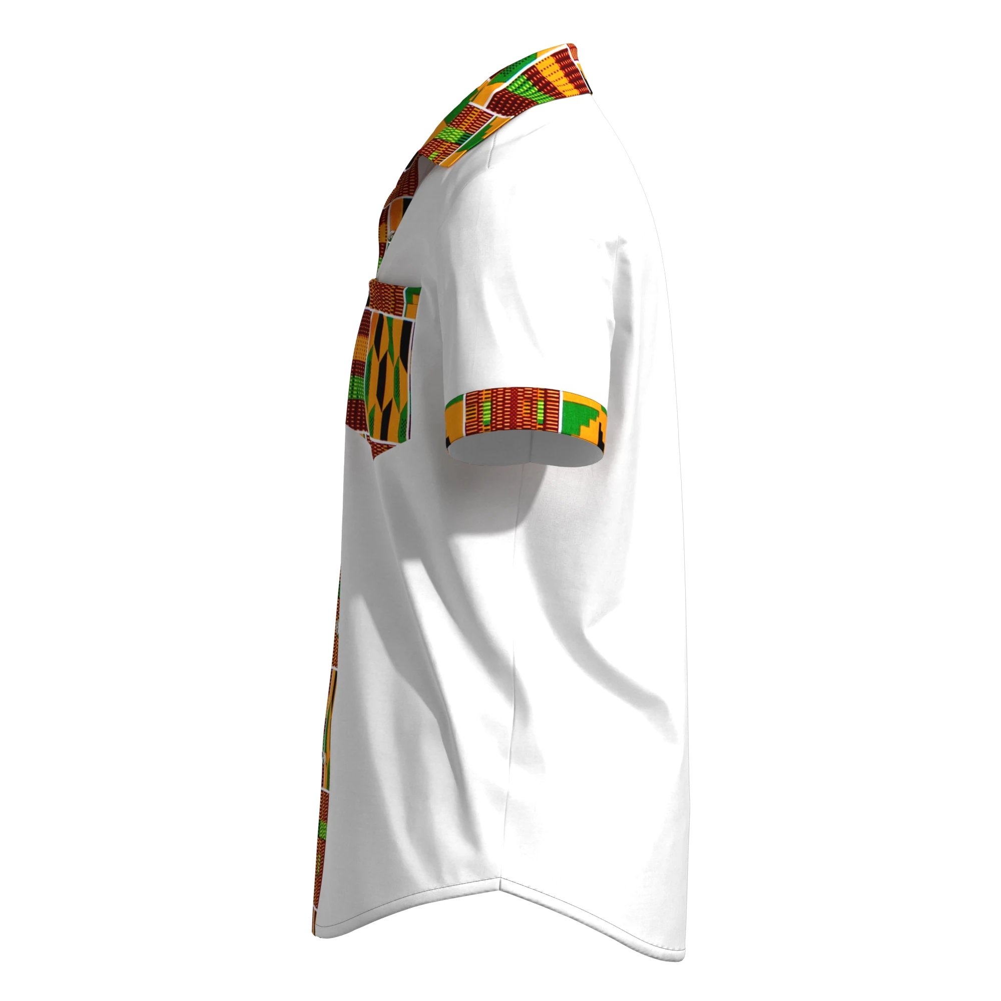 African Shirt Men Short Sleeve Square Collar Shirt Bazin Riche Tops Casual African Print Shirt Causal Party Office Shits Kg111