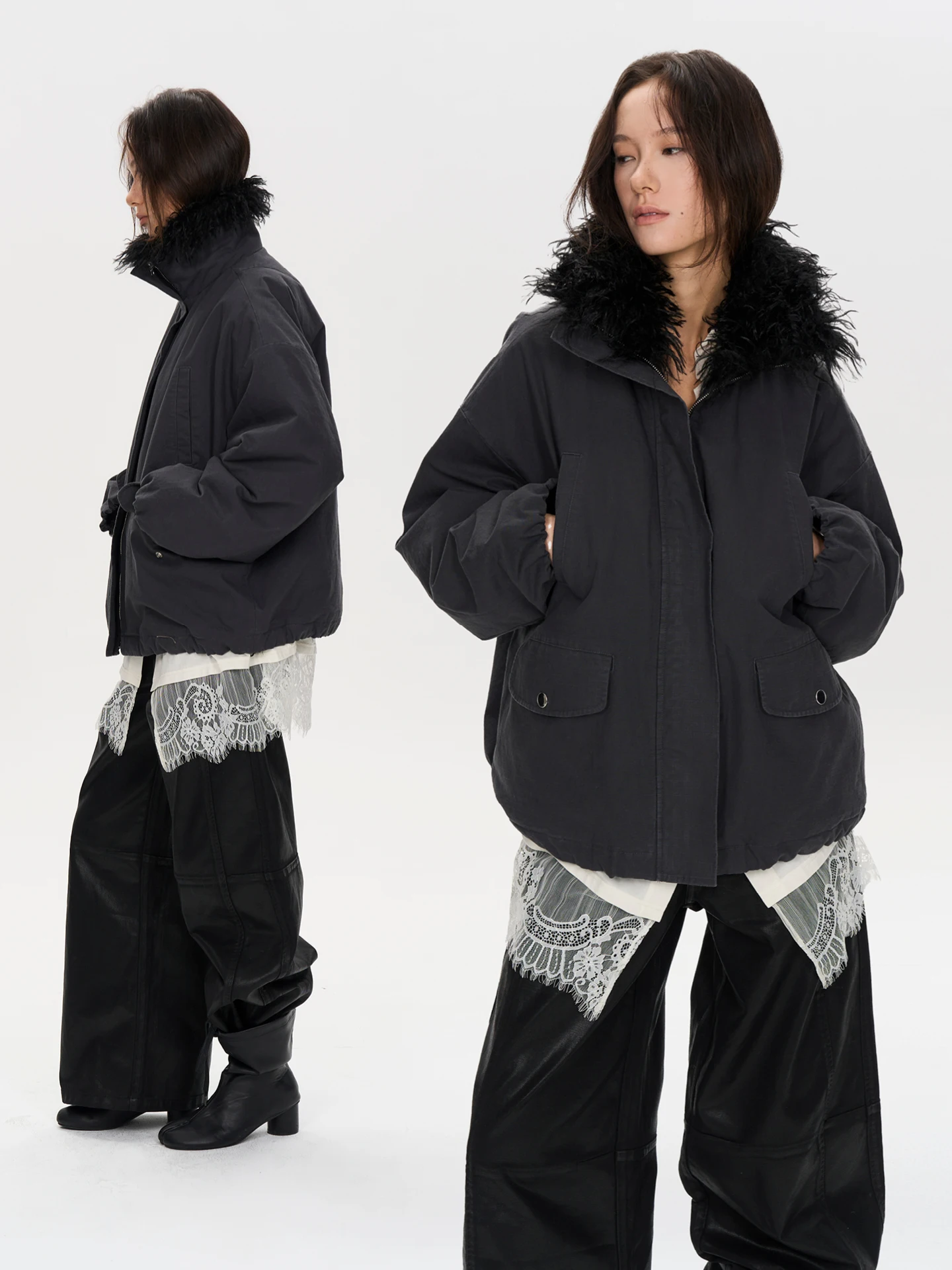 

TakeCare Detachable Fur Collar Waable Casual Warm Cotton Jaet Outerwear Women's Faion Winter Coat Tagkita Brand