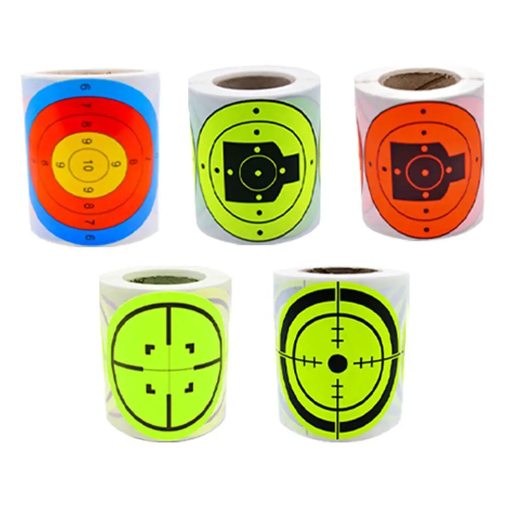 200 Pcs/Roll Yellow Red Shooting Exercises Target Stickers Set 7.6 CM Shooting Target Training Supplies Sticker