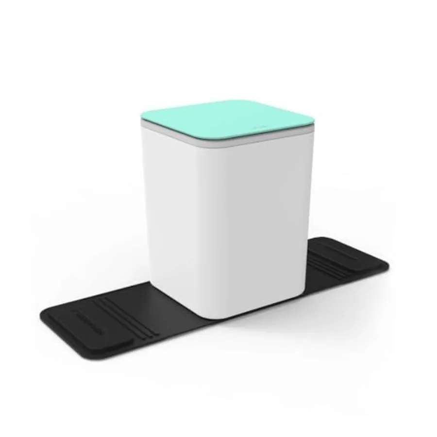 

Mini Car Trash Can with Press Lid Leakproof One-Piece Design ABS Plastic Garbage Bin with Stainless Steel Spring for Auto Inter