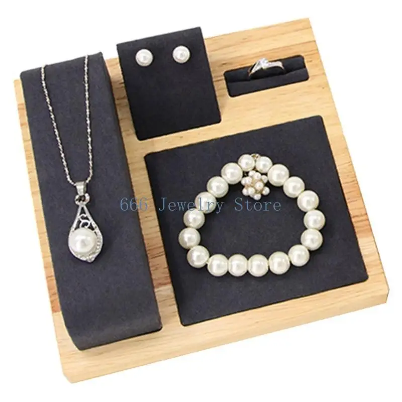 

F2TD Wooden Jewelry Jewellery Showcases Tray for Retailers and Collectors