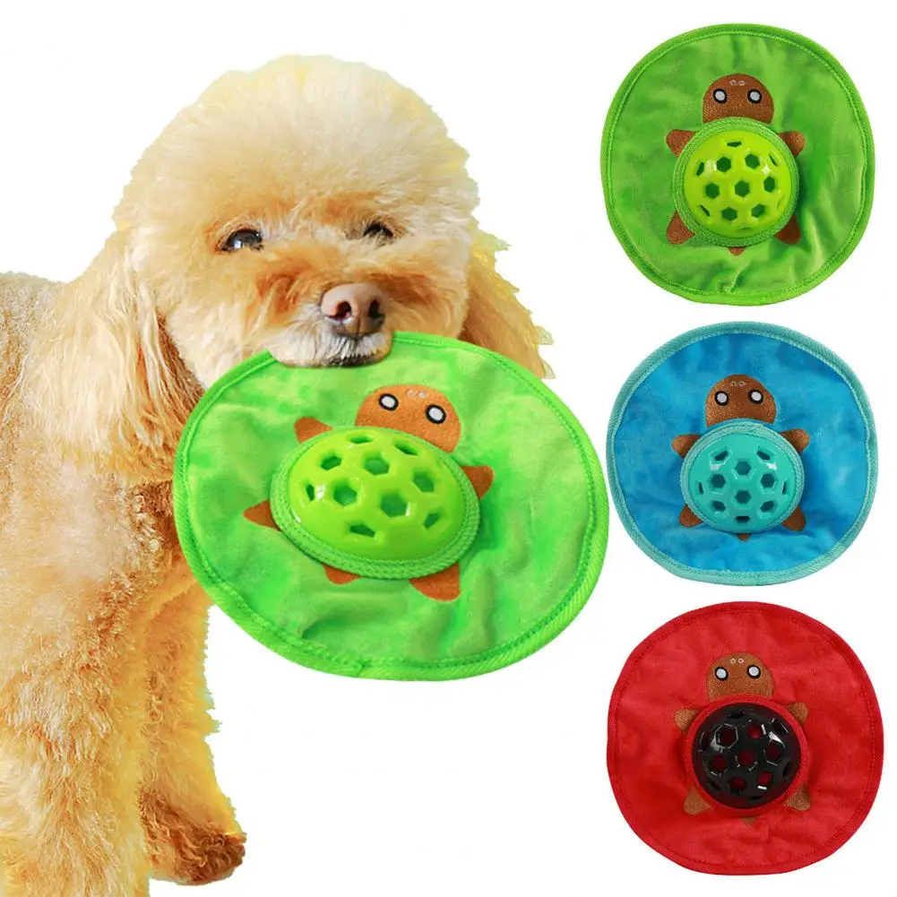 Puppy Teething Toy Dog Training Toy Squeaky Flying Disc Treat Dispenser for Puppy Teething Fun Fetch Toy for Entertainment