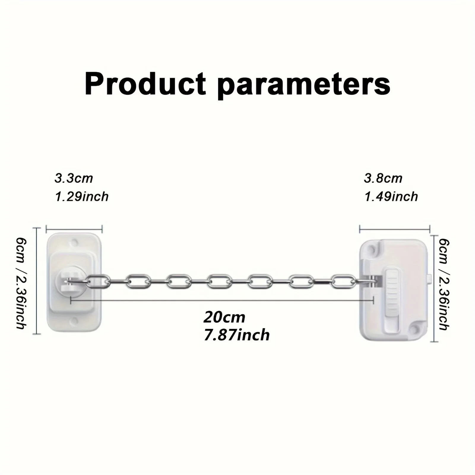 Window Cabinet Door Chain Lock, Lock Sliding Door Limiter, High-Height Anti-Fall Protection Lock, No Drilling Safety Lock Card