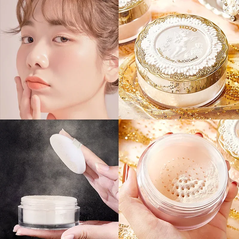 Hojo Angel Matte Translucent Setting Powder Face Powder Oil-Control Waterproof Brighten Long Lasting Base Makeup Cosmetics