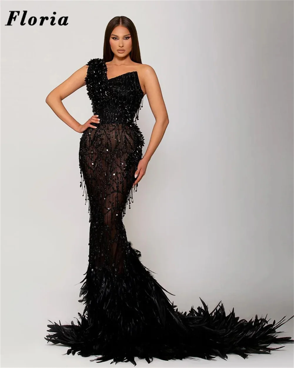 فساتين سهرة بحورية البحر باللون الأسود الأفريقي أنيقة بالكامل مطرزة بكريستال للحفلات الراقصة مقاس كبير فستان حفلة خطوبة عربي مخصص