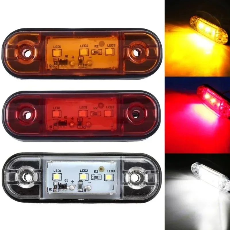 

Новинка, 10 шт., универсальный прицеп, грузовик, лодка, автобус, караван, боковой габаритный габаритный сигнал, автомобильные фары 12-24 В, 3 светодиода