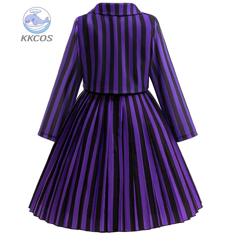 Girl Dress 2Pcs Wednesday Enid Sinclair‌ Cosplay Costume Birthday Party Performance Costume Halloween Carnival Kids Dress Up