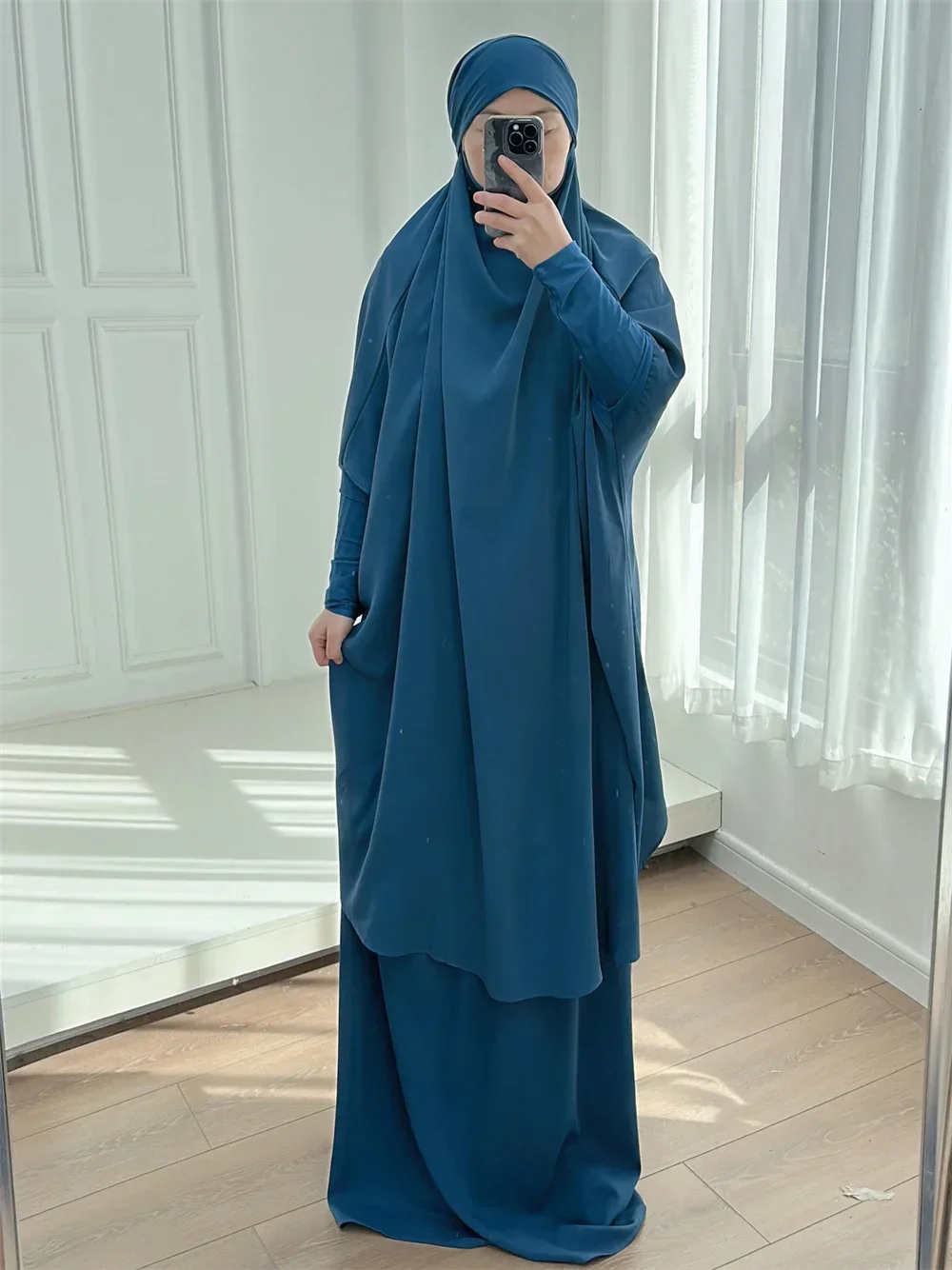 16 colori 2 pezzi Set Ramadan Eid Abaya modesto Donna Abito musulmano Abito Hijab Caftano Robe Femme Musulmane Islam Caftano Kebaya Set