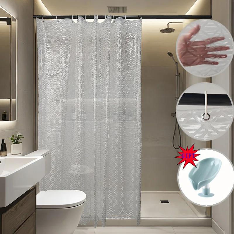 2024 NEW Bathroom shower curtain Waterproof Mildew-proof Bathroom curtain rhombus 3D colorful Window curtains Bath curtain 