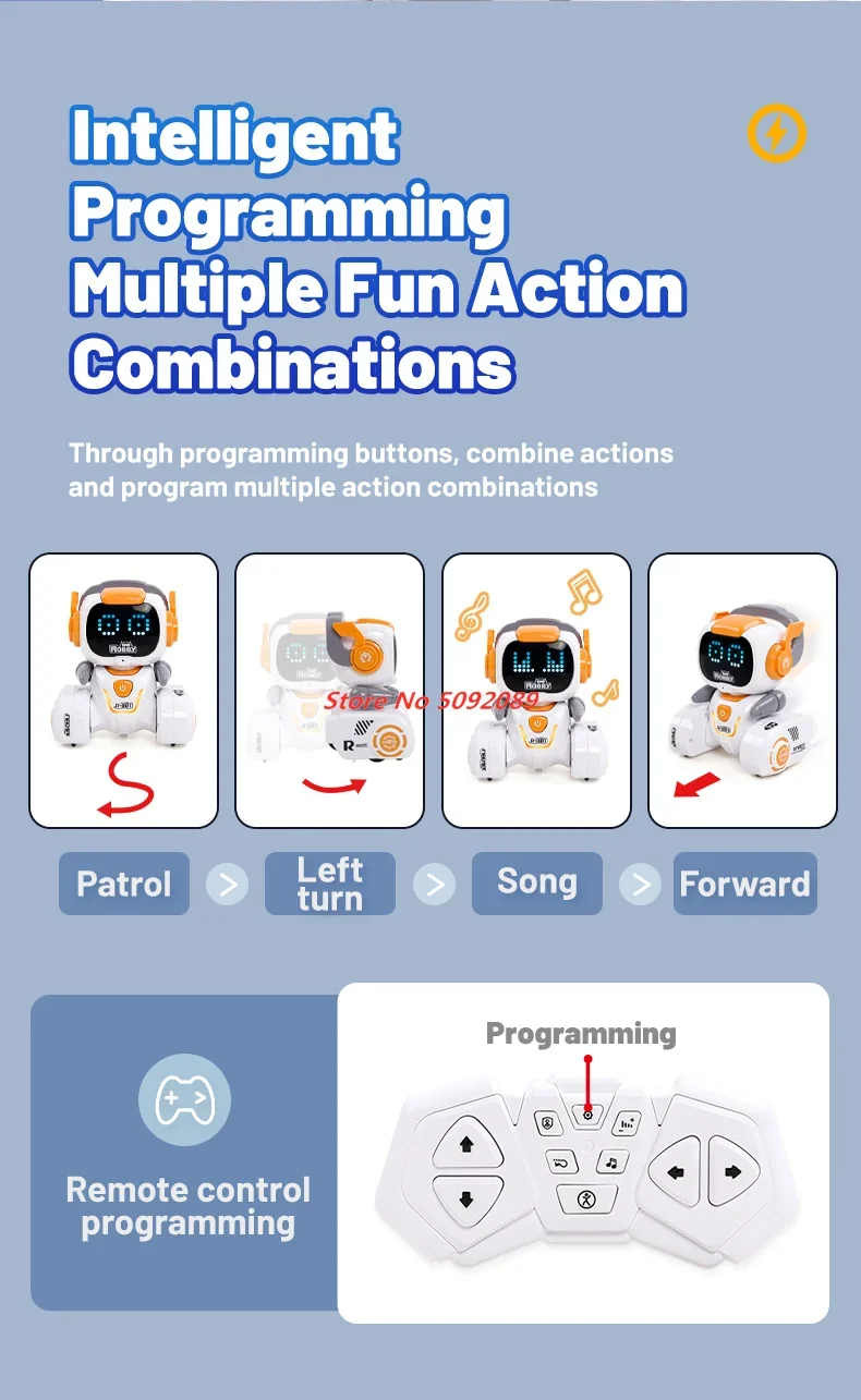 

Smart Intelligent Robot Forward Backward Left Right Turn Programmed Patrol Dance Touch Children Birthday Presents Kid Toys Gift
