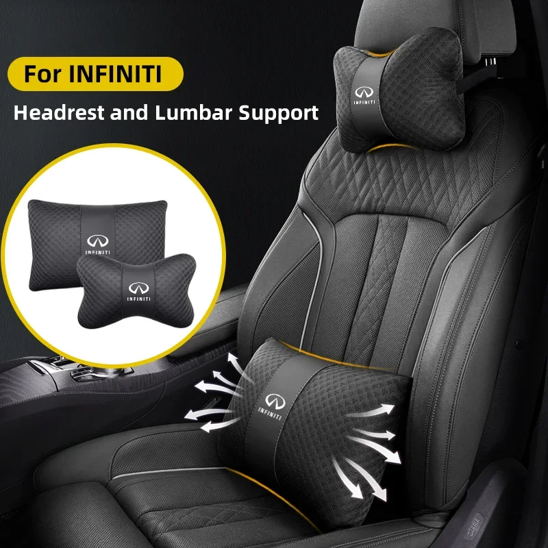 Car Neck Pillow Protection Lumbar Backrest Cushion for Infiniti FX35 Q50 G37 Q30 ESQ QX50 QX60 QX70 ESQ Headrest Waist Support