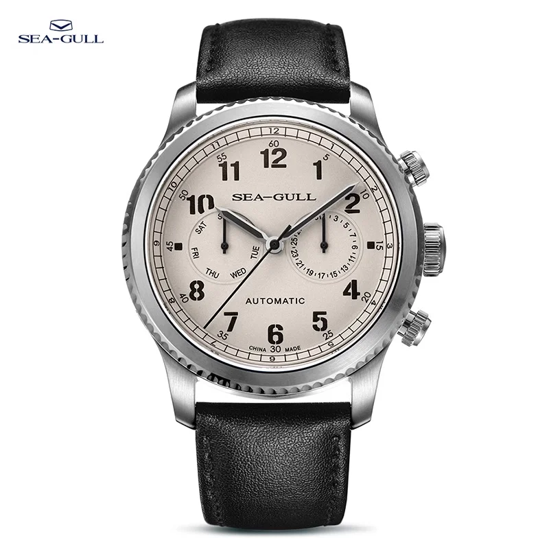 Мужские часы Seagull ST25 Пилотные часы Многофункциональные с сапфировым стеклом 50 м Водонепроницаемые автоматические механические