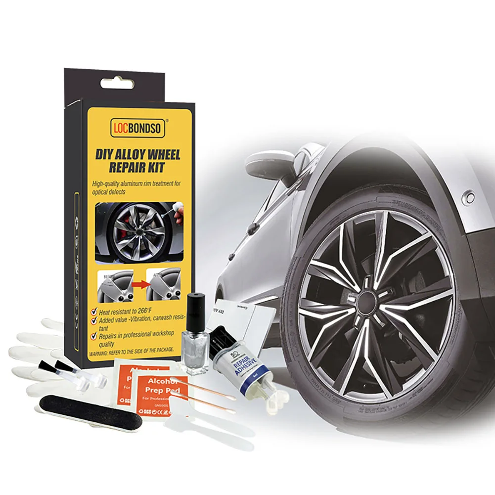 Liga de alumínio Car Wheel Cleaning Kit, Dent Scratch Repair Tool Set, pode ser lavado, Rim Acessórios, Novo