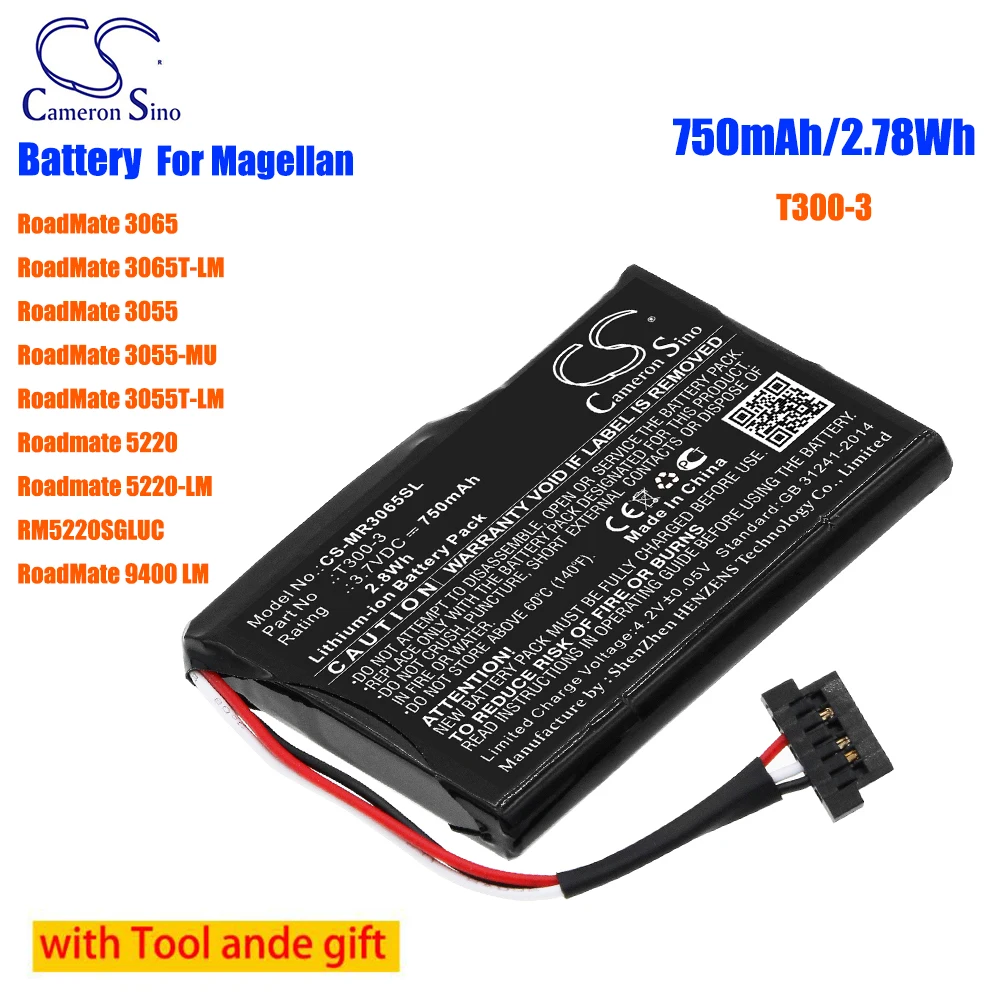 GPS, Navigator 750mAh Battery T300-3 for Magellan RoadMate 3065 Roadmate 5220 Roadmate 5220-LM RM5220SGLUC RoadMate 9400 LM