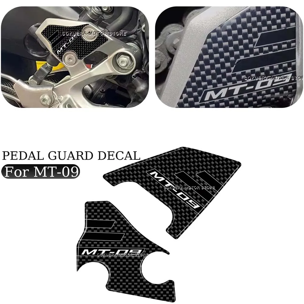 

For MT-09 MT09 mt09 mt 09 Motorcycle Accessories Pedal Guard Protective 3D Sticker Waterproof Sticker