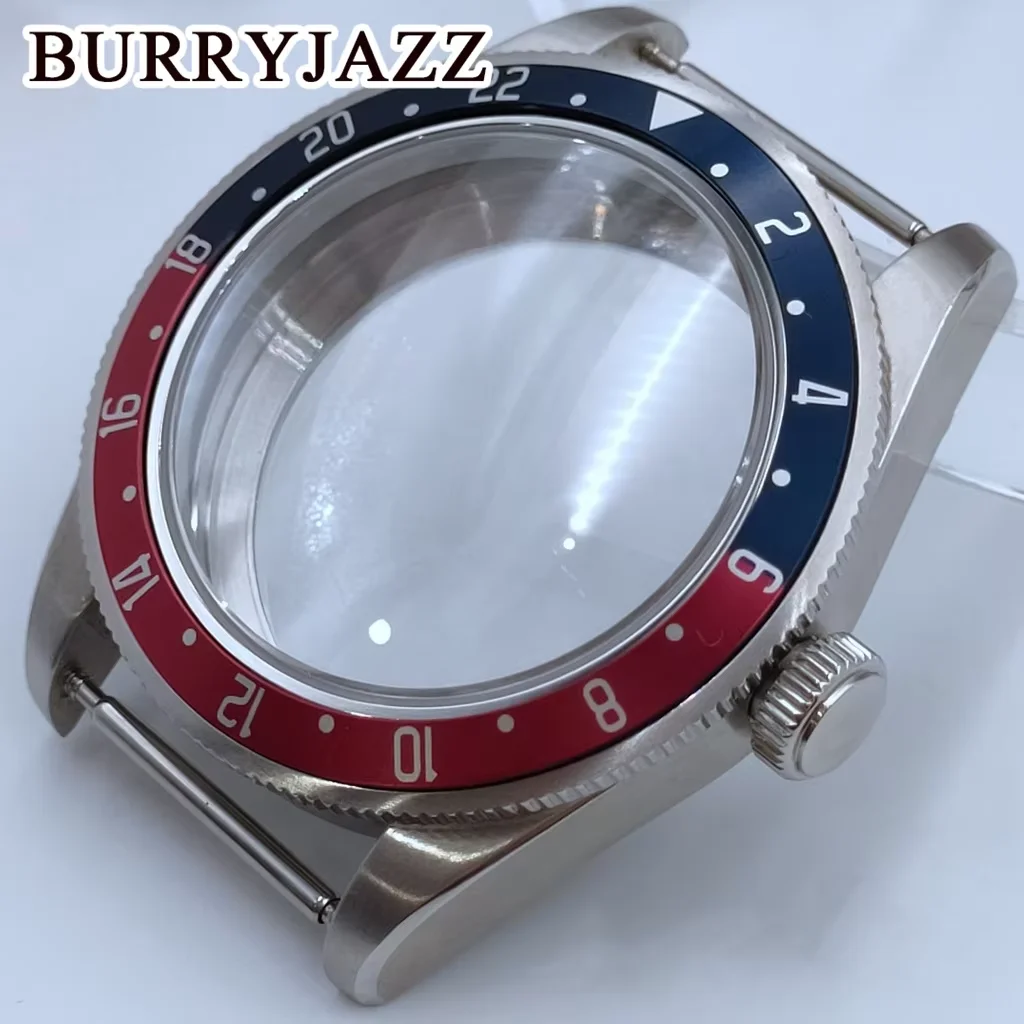 BURRYJAZZ 39mm NH35 NH36 NH34 ETA2824 PT5000 Watch Case Silver Stainless Steel With Domed Sapphire Glass