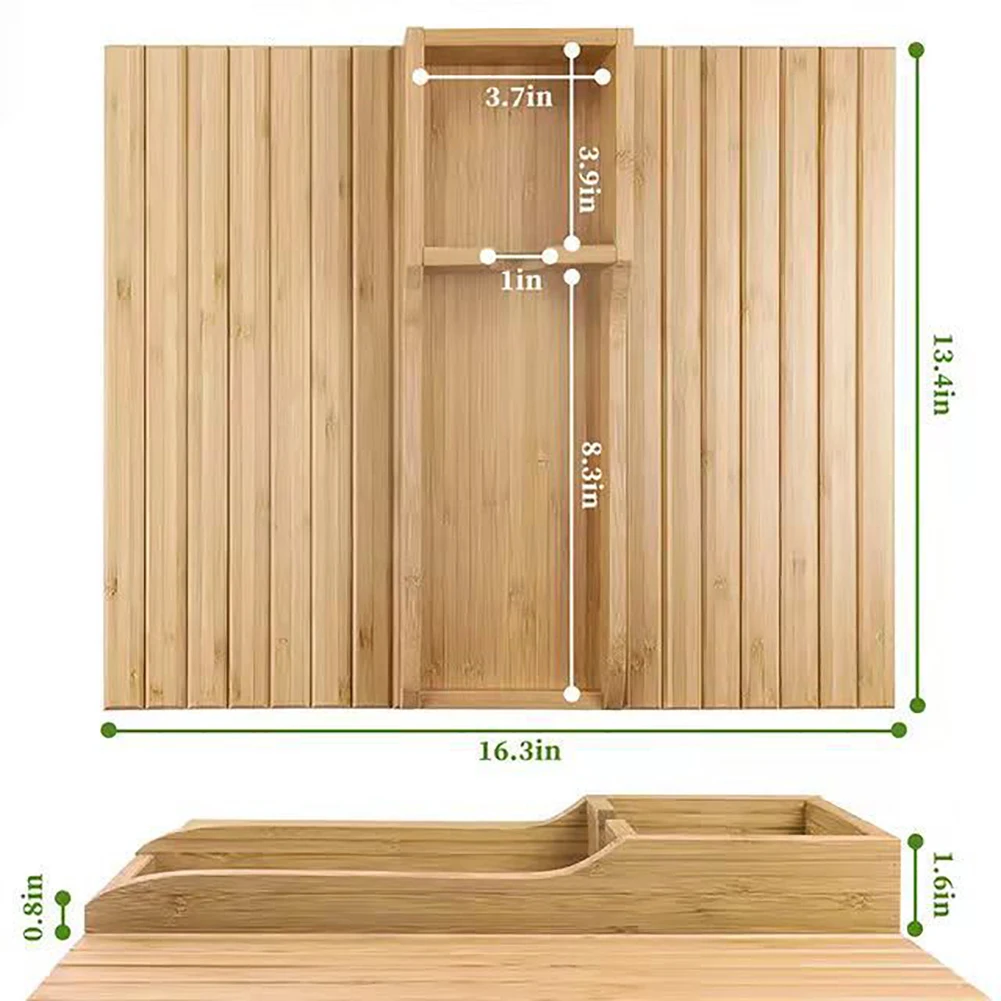 3 In 1 Sofa Arm Tray Home Storage Portable Armrest With Cup Holder Phone Tablet Stand Wooden Anti-Slip Couch for Remote Snacks