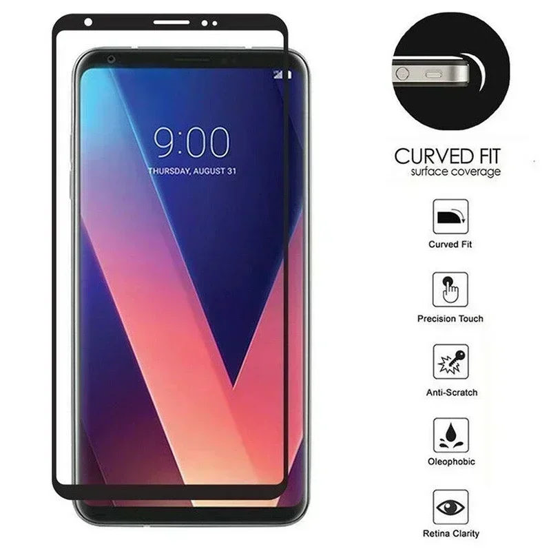 Protetor de tela de vidro temperado para lg g6 g7 thinq capa completa filme para veludo v30 v30s v40 v50 v50s g8x g8 g7 plus thinq 5g