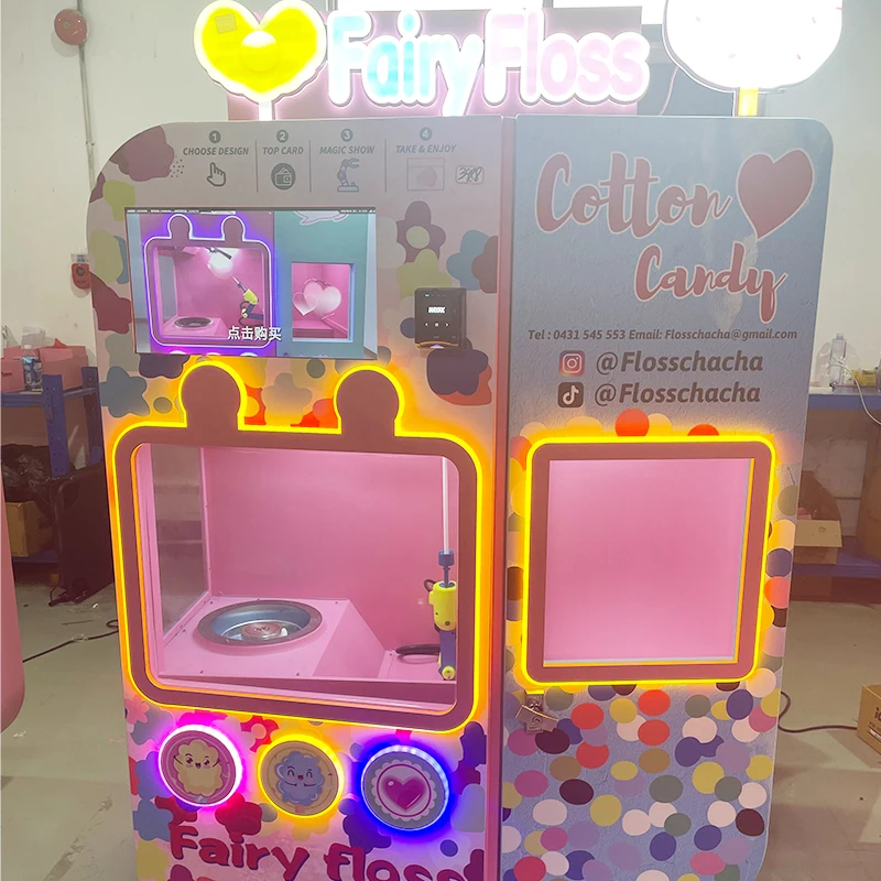 YG New Design Cotton Candy Making Machine Shopping Mall Widely Using Kids Eating Marshmallow Cotton Candy Vending Mahchine Sale