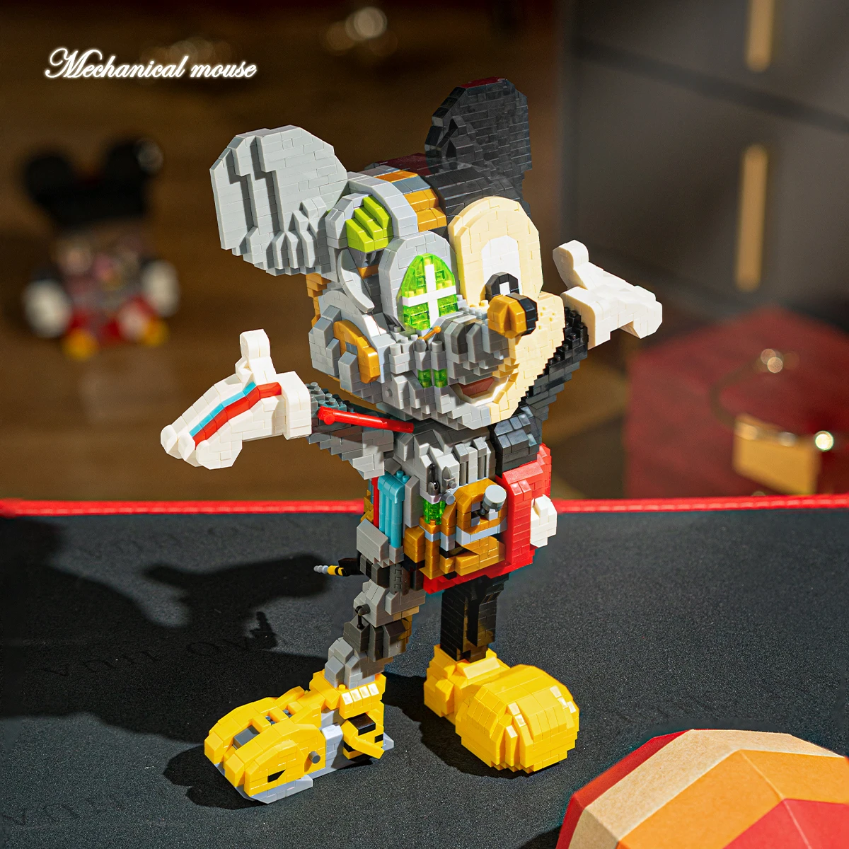 Disney Mechanical Mickey Mouse Micro Building Blocks Happy 25Cm Diamond Assembled Mini Brick Figure Toys for Kid Birthday Gift