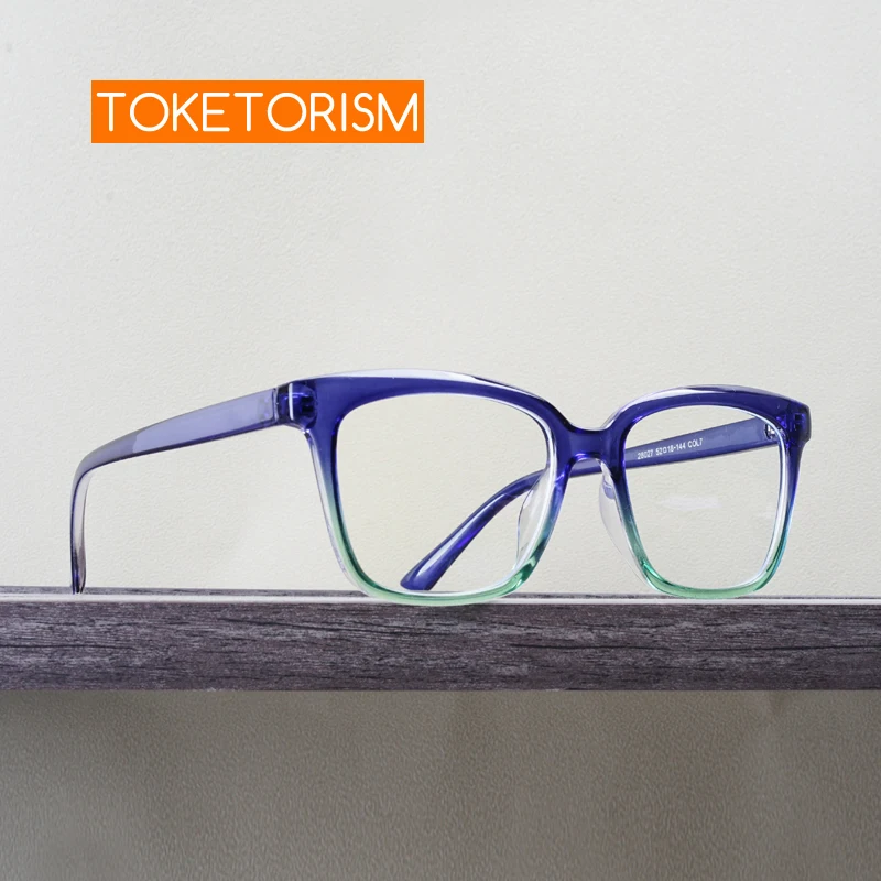 Toketorism Fashion Women's Square Gradient Frame Anti Blue Glasses For Men Optical Spectacle Frame 72082