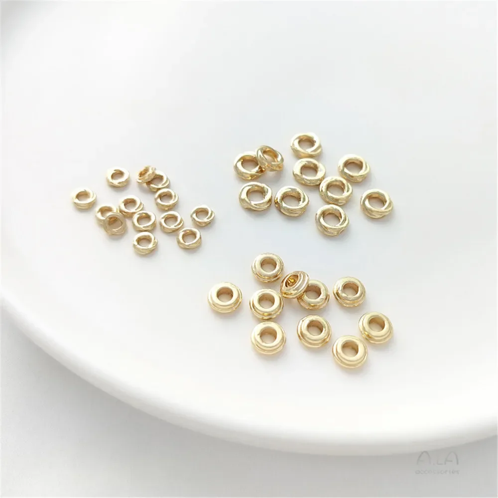 

14K gold wrapped double ring twist ring knot ring Fried Dough Twists ring spacer wheel bead ring diy string accessories material