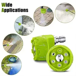 4000Psi 6 in 1 Universal High Pressure Washer Spray Nozzle 0 15 25 40 Degree Rotation Watering Rinse Nozzle Tip Vehicle washing