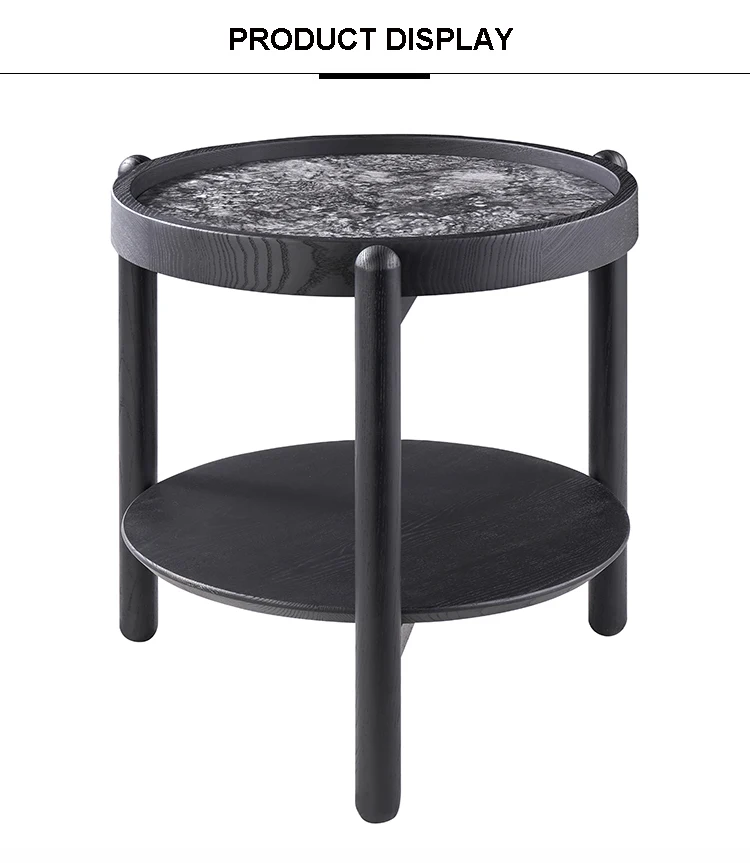 Modern Vintage & Rustic Small Coffee Table with Marble Top Wholesale Terrazzo Side Table for Living Room Entry Home Furniture