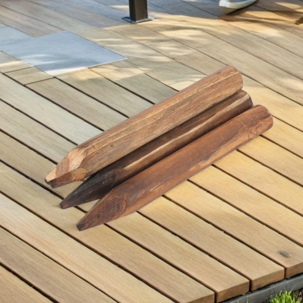 

6 Pcs Anticorrosive Wood Fence Outdoor Garden Pickets Preservative Brown Wooden