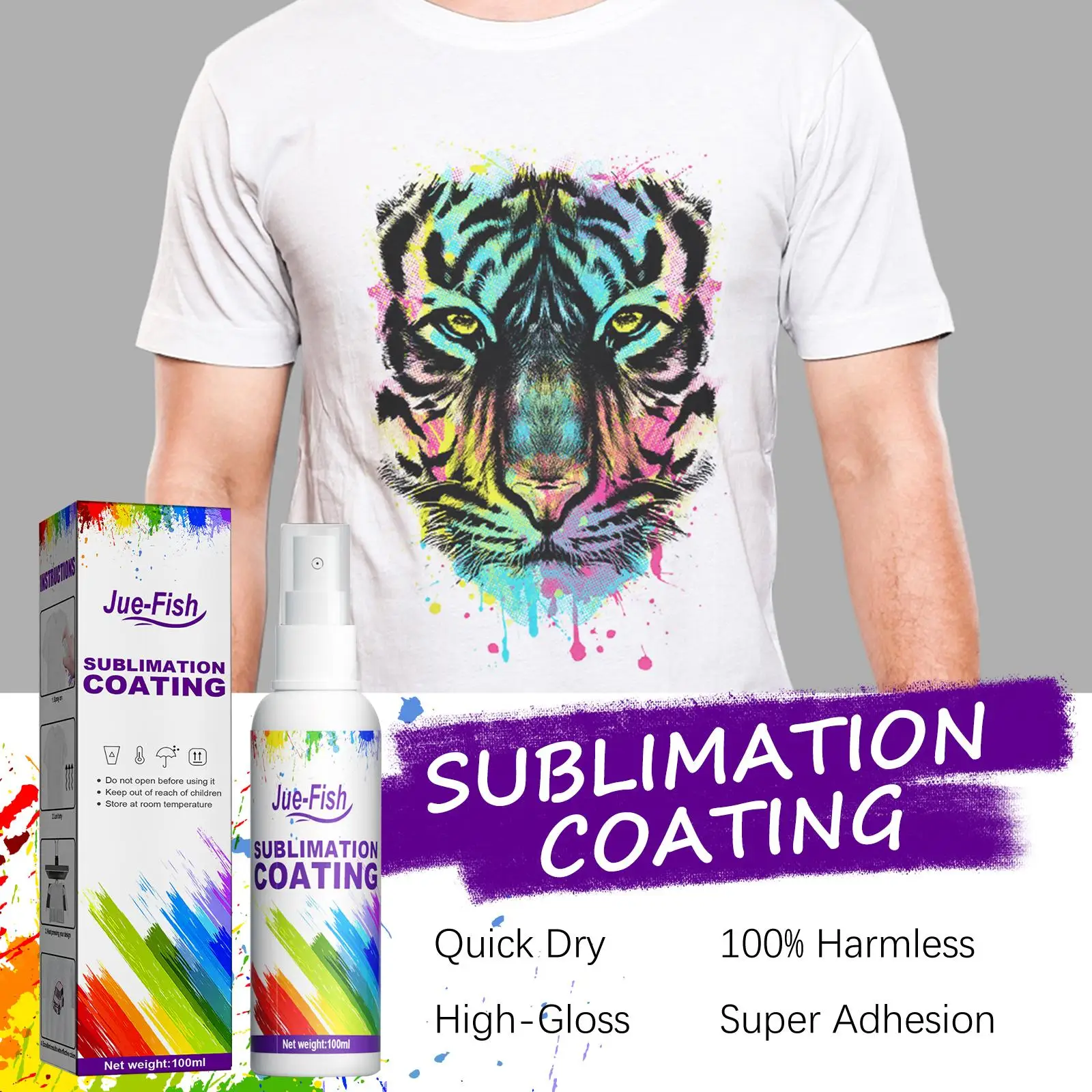 100ml Quick Dry Sublimation Coating Fixed Spray Sublimation Products For Cotton Fabric T-Shirt Carton Canvas Polyester A1W3