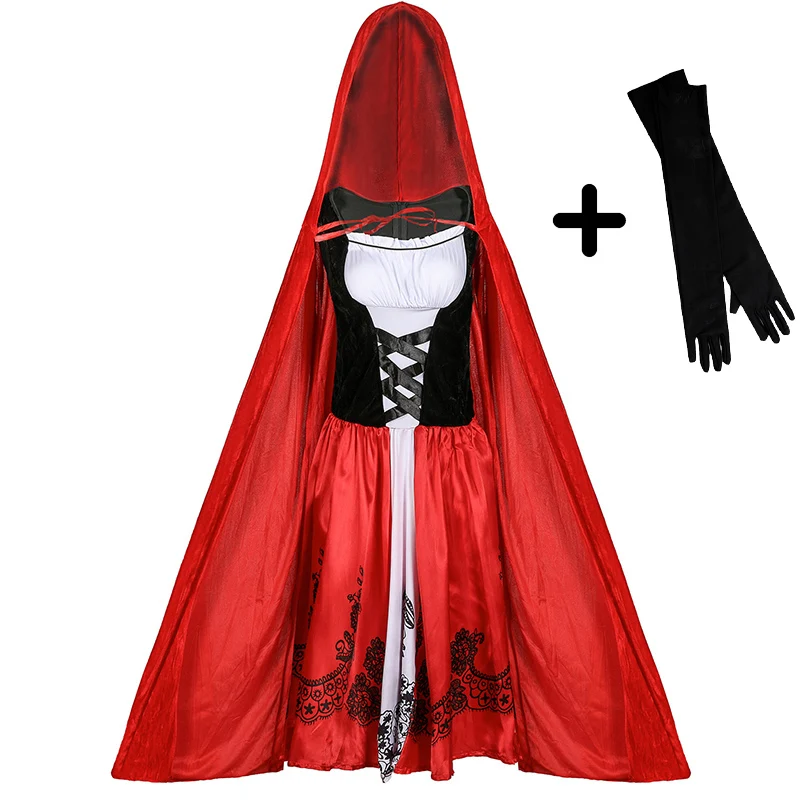 strapless open back dress halloween costumes for women sexy cosplay little red riding hood fanta main image 0