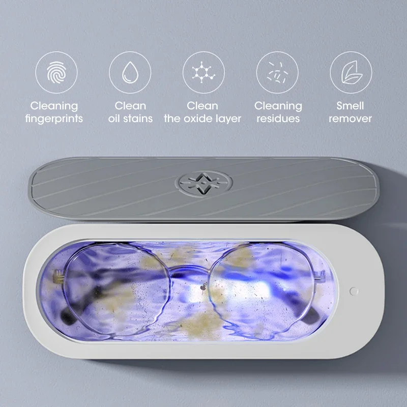 Electric Ultrasonic Cleaner High Frequency Vibration Deep Clean USB Mini Convenient Glasses Jewelry Tableware Cleaning Machine