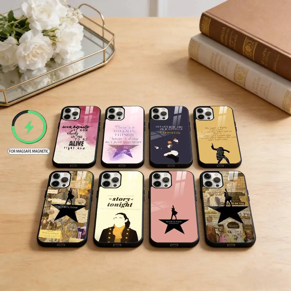 حافظة هاتف هاميلتون-موسيقية-أغاني آيفون 17,16,15,14,13,12,11 Plus,Pro Max Magnetic للشحن اللاسلكي Magsafe #1