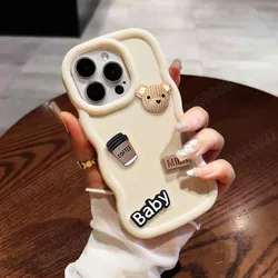 Cute 3d Bear Cartoon Wavy Silicone Case On For Huawei Y6P Y6S Y8S Y9S Y6 Y7 Y9 Prime 2019 Y7 2018 P40 Lite P Smart Z Plus Cover
