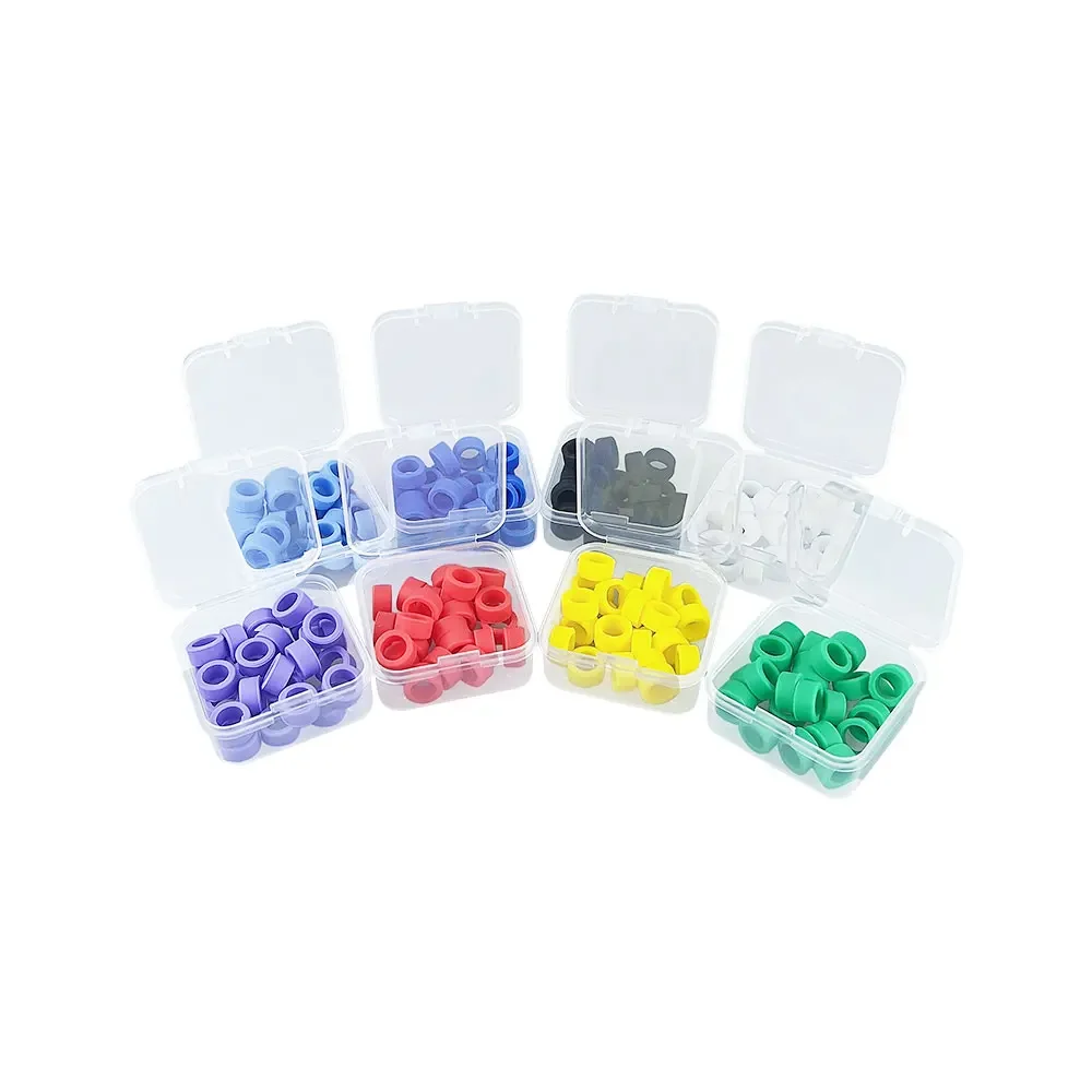 25 uds anillos de código Dental reconocimiento de Color estándar anillos de silicona suave aptos para todos los instrumentos de mano caja de materiales de dentista anillo AG