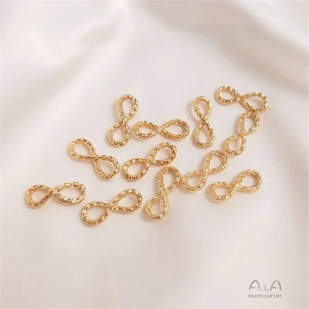 

14x5.5mm 14K plated gold Eternal infinite love 8 word buckle link ring DIY first jewelry accessories