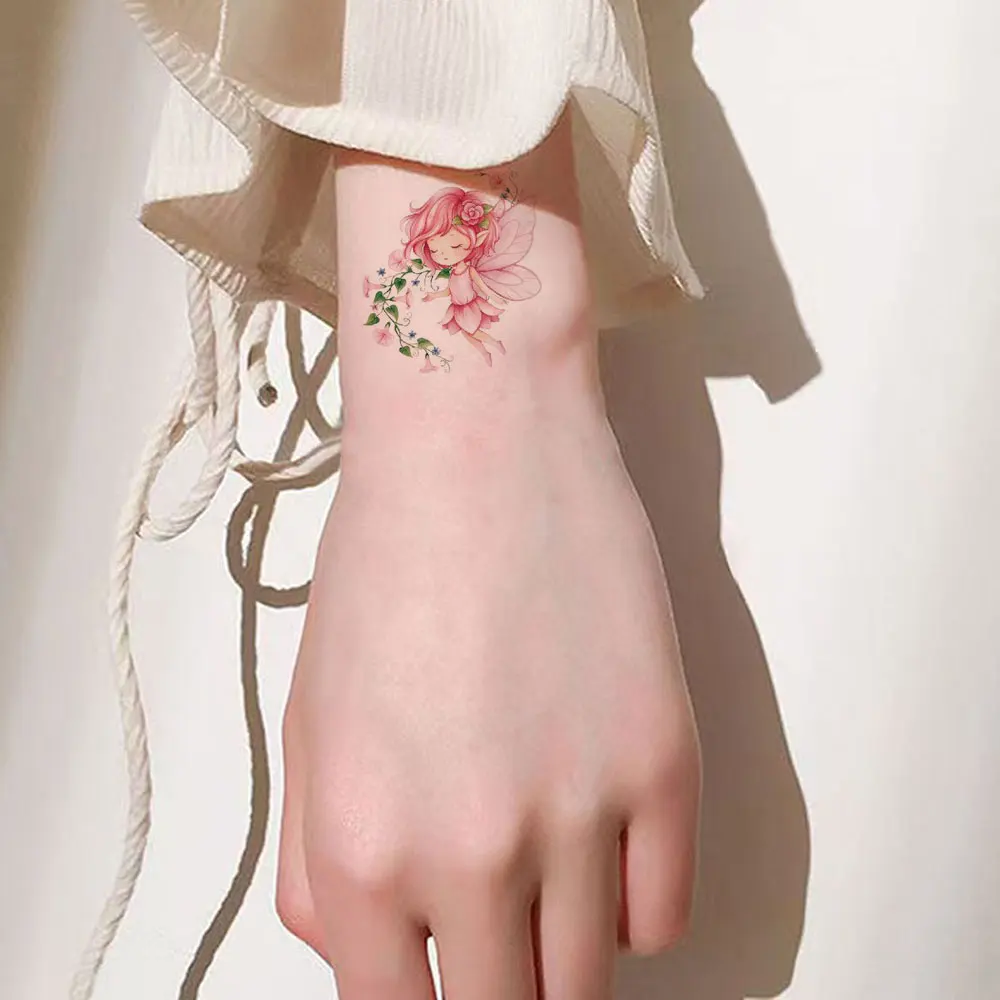 25pcs Cartoon Waterproof Small Pattern Temporary Tattoo Stickers for Hand Face Flower Fairy Mushroom Temporary Tattoo Stickers