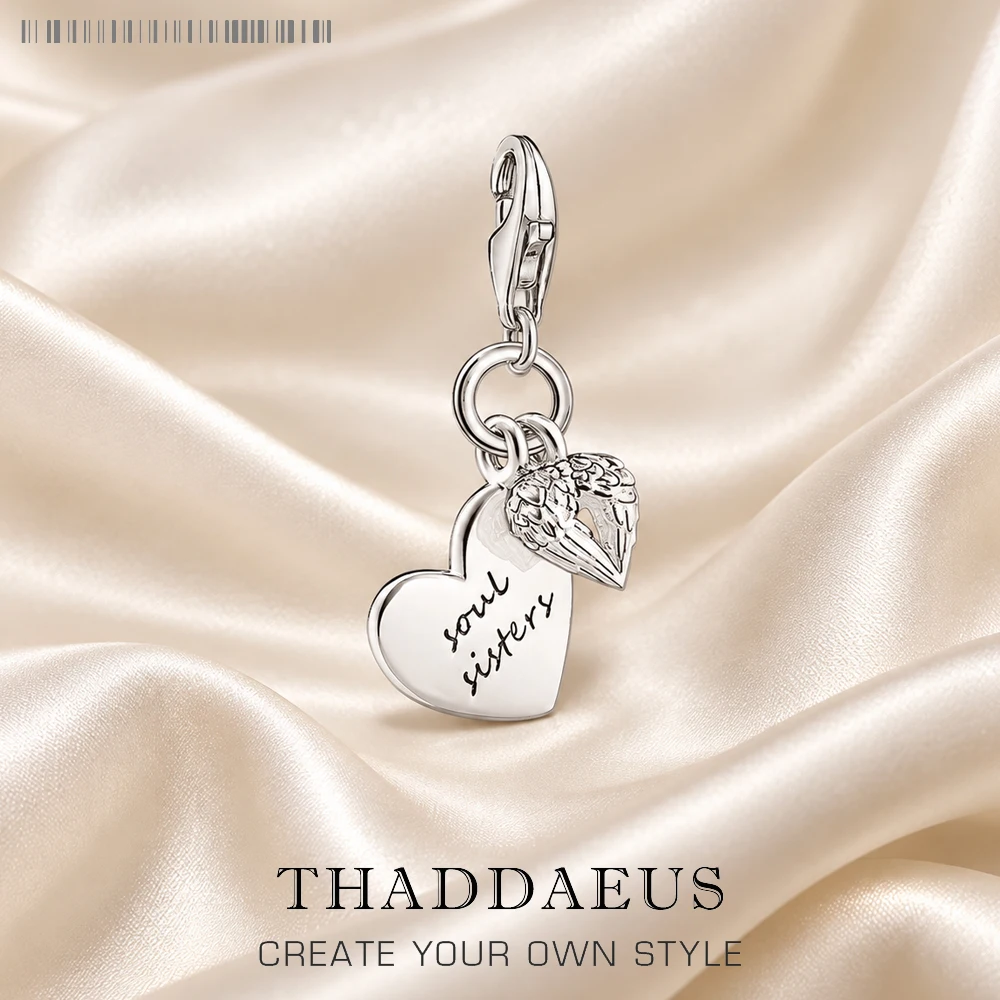 Pendant Dangle Charm Hearts Marked Soul Sisters For Women New 925 Sterling Silver Girlfriends Trendy Gift