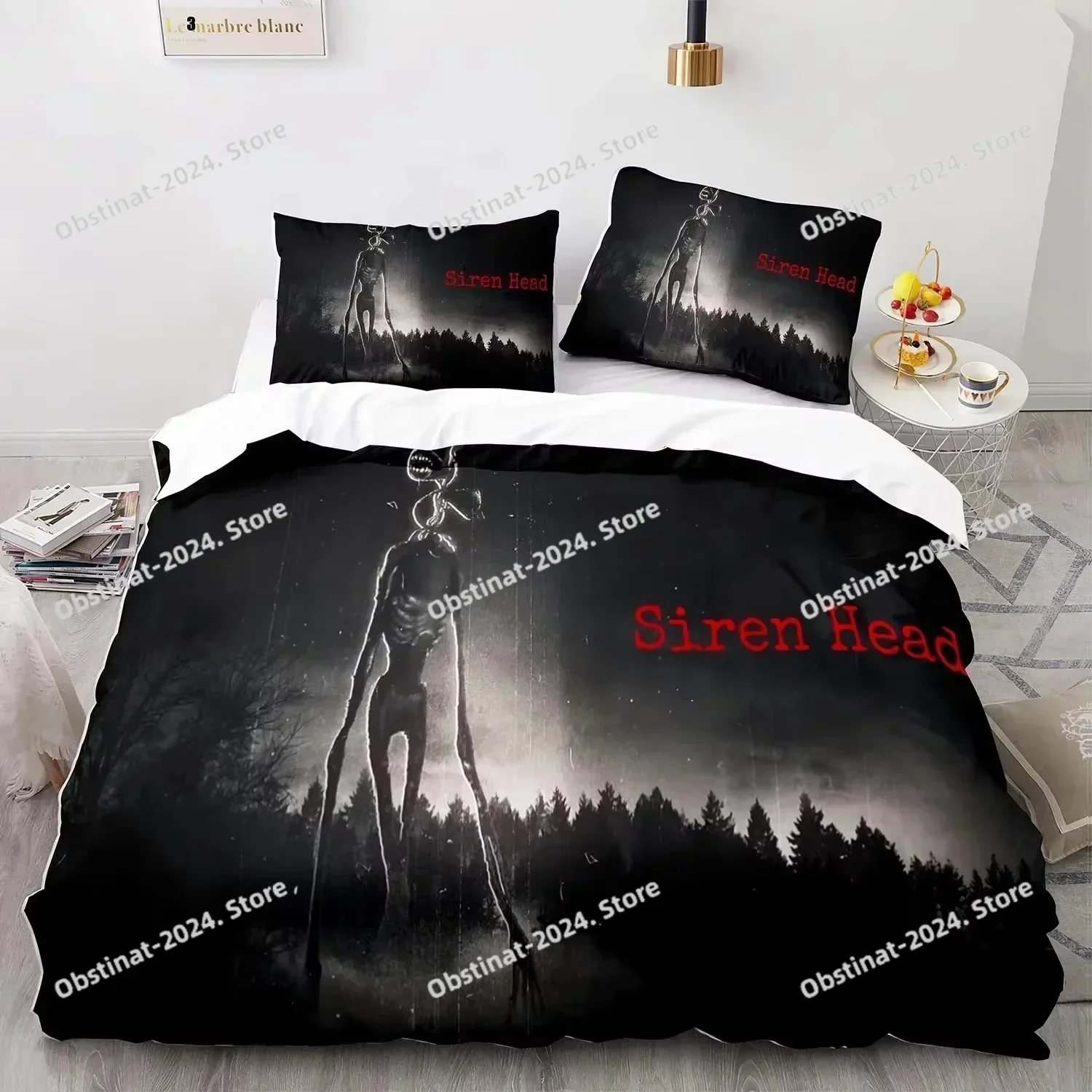 2025 3D Siren Head Bedding Set Duvet Cover Full Queen King Size Pillowcase Bed Printed Bed Set Aldult Kid Bedroom Single Twin